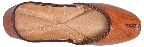 AMPEREUS Women's Brown Leather Juttis - 7 UK-thumb1
