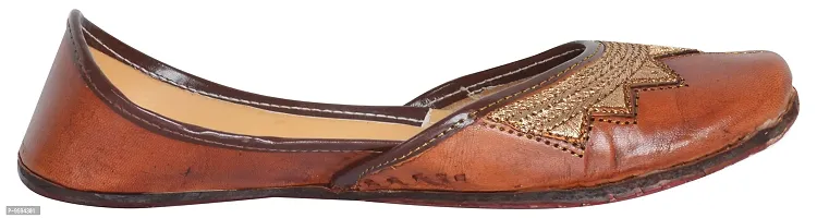 AMPEREUS Women's Brown Leather Juttis - 6 UK-thumb4