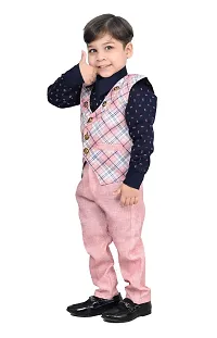 KIDZ AREA Kidzarea Boys Wedding, Festive & Party Shirt, Waistcoat and Pant Set660-PINK-38-thumb3