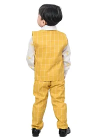 KIDZ AREA Boys Wedding Shirt, Waistcoat and Pant Set 640-YELLOW CHECK-0(Pack of 1)-thumb1