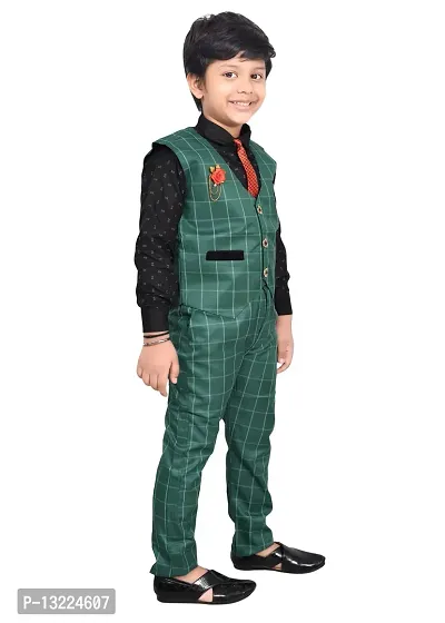 KIDZ AREA Kidzarea Indi Boys Festive  Party Shirt, Waistcoat and Pant Set-thumb5