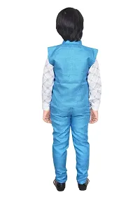 KIDZ AREA Kidzarea Boys Festive  Party Shirt, Waistcoat and Pant Set-thumb1