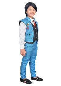 KIDZ AREA Kidzarea Boys Festive  Party Shirt, Waistcoat and Pant Set-thumb2