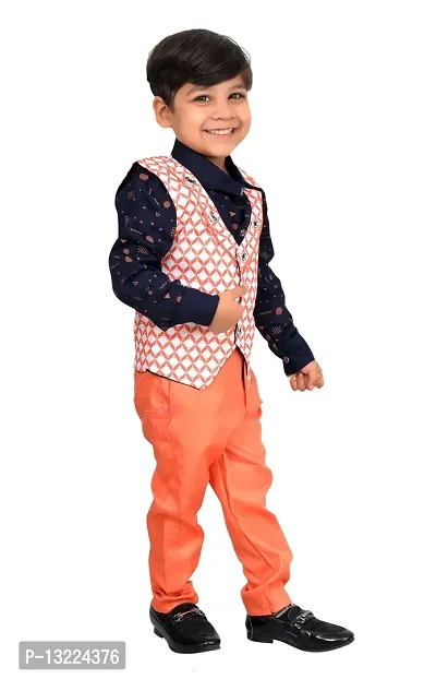 KIDZ AREA Kidzarea Boys Wedding, Festive & Party Shirt, Waistcoat and Pant Set 670-PINK-22-thumb5