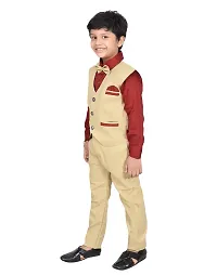 KIDZ AREA ""Flawsome Stylish Kids"" Casual Shirt, Waistcoat and Pant Set_For Boys X221-MAROON-22-thumb4