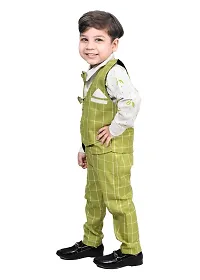 KIDZ AREA Boys Wedding Shirt, Waistcoat and Pant Set 640-GREEN CHECK-30(Pack of 1)-thumb3