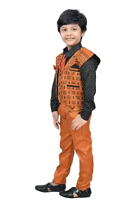 KIDZ AREA Casual Shirt, Waistcoat and Pant Set For Kids and Boys 621-ORANGE-30-thumb3