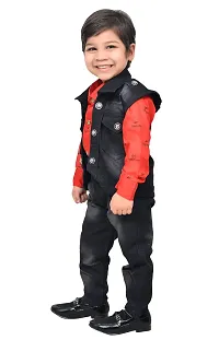 KIDZ AREA Boys Party(Festive) Jeans Jacket735-RED-0-thumb3