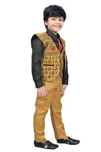 KIDZ AREA Casual Shirt, Waistcoat and Pant Set For Kids and Boys 621-YELLOW-32-thumb4