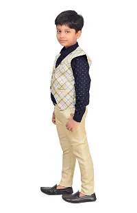 KIDZ AREA Kidzarea Boys Wedding, Festive & Party Shirt, Waistcoat and Pant SetXX660-YELLOW-26-thumb3