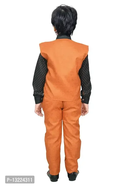 KIDZ AREA Casual Shirt, Waistcoat and Pant Set For Kids and Boys 621-ORANGE-30-thumb2