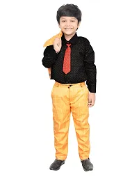 KIDZ AREA Kidzarea Indi Boys Festive & Party Shirt, Waistcoat and Pant Set 573-YELLOW-CHECKERED-0-thumb2