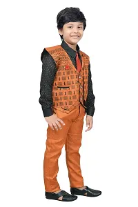 KIDZ AREA Casual Shirt, Waistcoat and Pant Set For Kids and Boys 621-ORANGE-30-thumb4