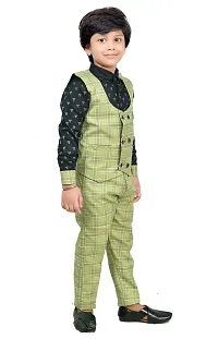 KIDZ AREA Kidzarea Boys Festive & Party Blazer, Shirt and Trouser Set (GREEN Size 24 )-thumb3