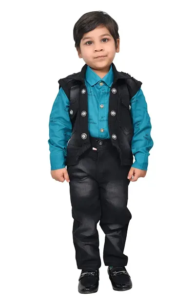 KIDZ AREA Boys Party(Festive) Jeans Jacket735-BLUE-28