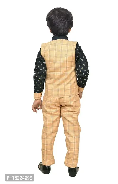 KIDZ AREA Kidzarea Boys Festive & Party Blazer, Shirt and Trouser Set (ORANGE Size 30 )-thumb2