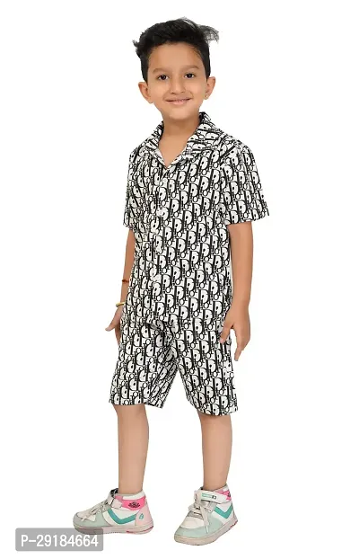 Stylish Multicoloured Cotton Printed Shirts With Shorts For Boys-thumb4