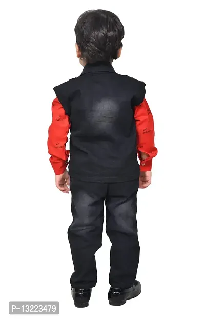 KIDZ AREA Boys Party(Festive) Jeans Jacket735-RED-0-thumb2