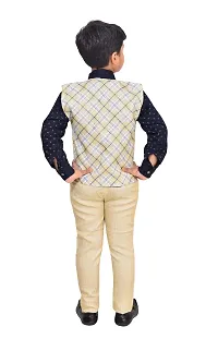 KIDZ AREA Kidzarea Boys Wedding, Festive & Party Shirt, Waistcoat and Pant SetXX660-YELLOW-26-thumb1