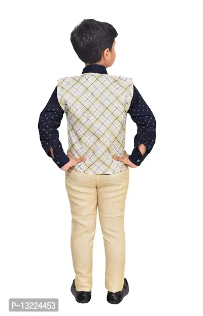 KIDZ AREA Kidzarea Boys Wedding, Festive & Party Shirt, Waistcoat and Pant SetXX660-YELLOW-26-thumb2