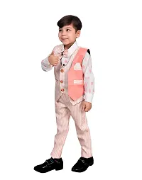 Kidzarea Boys Festive & Party Shirt, Waistcoat and Pant Set (Pink 28 )-thumb4