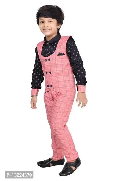 KIDZ AREA Cute Trendy Boys Casual Shirt, Waistcoat and Pant Set For Kids and Boys-thumb2