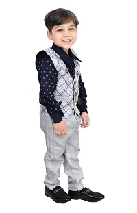 KIDZ AREA Kidzarea Boys Wedding, Festive & Party Shirt, Waistcoat and Pant Set660-GREY-36-thumb4