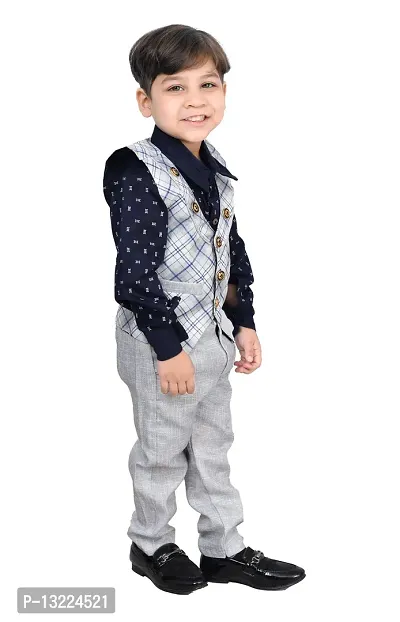 KIDZ AREA Kidzarea Boys Wedding, Festive & Party Shirt, Waistcoat and Pant Set660-GREY-36-thumb5