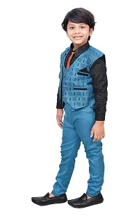 KIDZ AREA Casual Shirt, Waistcoat and Pant Set For Kids and Boys 621-BLUE-28-thumb4