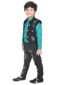 KIDZ AREA Kidzarea?Boys Festive  Party Shirt, Waistcoat and Pant Set-thumb3