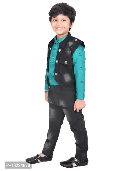 KIDZ AREA Kidzarea?Boys Festive  Party Shirt, Waistcoat and Pant Set-thumb4