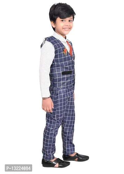 KIDZ AREA Boys Festive  Party Shirt, Waistcoat and Pant Set-thumb2