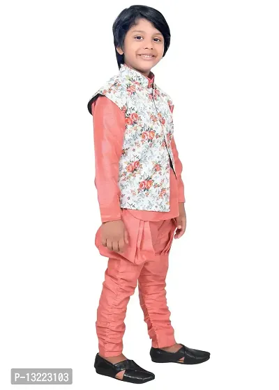 KIDZAREA Kids Ethnic Indo Western Sherwani Kurta and Dhoti Pant Set for Boys218-PINK-0-thumb5