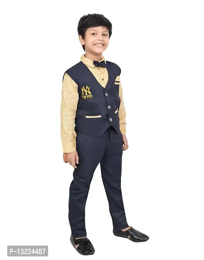 KIDZ AREA ""Flawsome Stylish Kids"" Casual Shirt, Waistcoat and Pant Set_For Boys X221-NAVY BLUE-22-thumb5