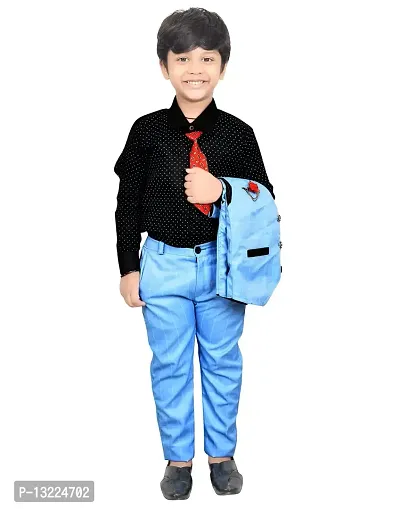 KIDZ AREA Kidzarea Indi Boys Festive & Party Shirt, Waistcoat and Pant Set 573-SKY-CHECKERED-0-thumb3