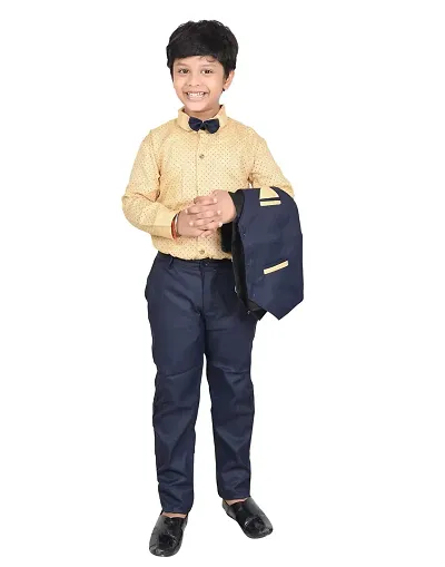 KIDZ AREA ""Flawsome Stylish Kids"" Casual Shirt, Waistcoat and Pant Set_For Boys X221-NAVY BLUE-22