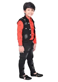 KIDZ AREA Kidzarea?Boys Festive & Party Shirt, Waistcoat and Pant Set 734-RED-22-thumb3