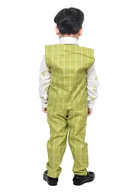 KIDZ AREA Boys Wedding Shirt, Waistcoat and Pant Set 640-GREEN CHECK-30(Pack of 1)-thumb1