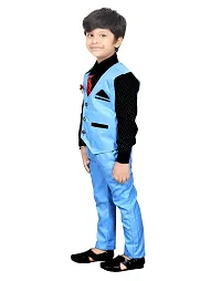 KIDZ AREA Cute Funky Boys Casual Shirt, Waistcoat and Pant Set For Kids and Boys-thumb2