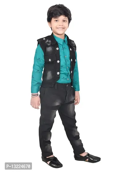 KIDZ AREA Kidzarea?Boys Festive  Party Shirt, Waistcoat and Pant Set-thumb5