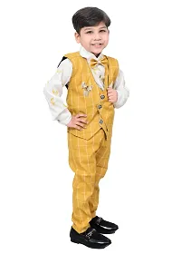 KIDZ AREA Boys Wedding Shirt, Waistcoat and Pant Set 640-YELLOW CHECK-0(Pack of 1)-thumb4