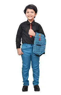 KIDZ AREA Casual Shirt, Waistcoat and Pant Set For Kids and Boys 621-BLUE-28-thumb2