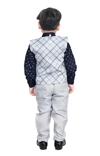 KIDZ AREA Kidzarea Boys Wedding, Festive & Party Shirt, Waistcoat and Pant Set660-GREY-36-thumb1