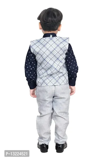 KIDZ AREA Kidzarea Boys Wedding, Festive & Party Shirt, Waistcoat and Pant Set660-GREY-36-thumb2