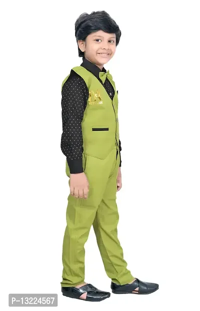 KIDZ AREA Princess Classy Boys Casual Shirt, Waistcoat and Pant Set-thumb5