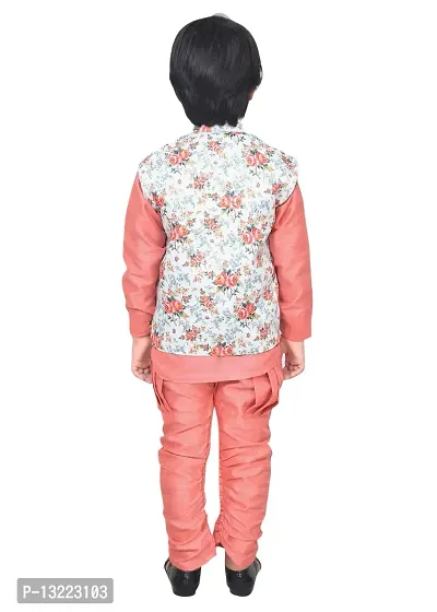 KIDZAREA Kids Ethnic Indo Western Sherwani Kurta and Dhoti Pant Set for Boys218-PINK-0-thumb2