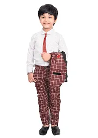 KIDZ AREA Kidzarea Indi Boys Festive & Party Shirt, Waistcoat and Pant Set 573-RED-CHECKERED-0-thumb2