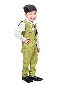 KIDZ AREA Boys Wedding Shirt, Waistcoat and Pant Set 640-GREEN CHECK-30(Pack of 1)-thumb4