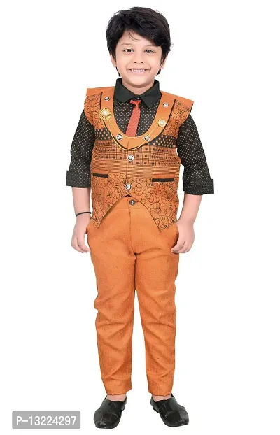 KIDZ AREA Casual Shirt, Waistcoat and Pant Set For Kids and Boys-thumb0