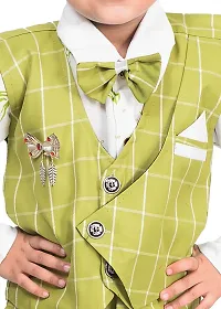 KIDZ AREA Boys Wedding Shirt, Waistcoat and Pant Set 640-GREEN CHECK-30(Pack of 1)-thumb2